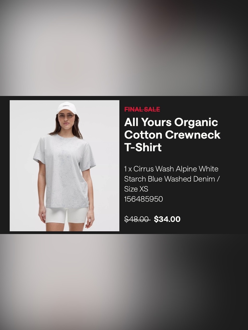 Lululemon All Yours Organic Cotton Crewneck T Shirt Sz XS